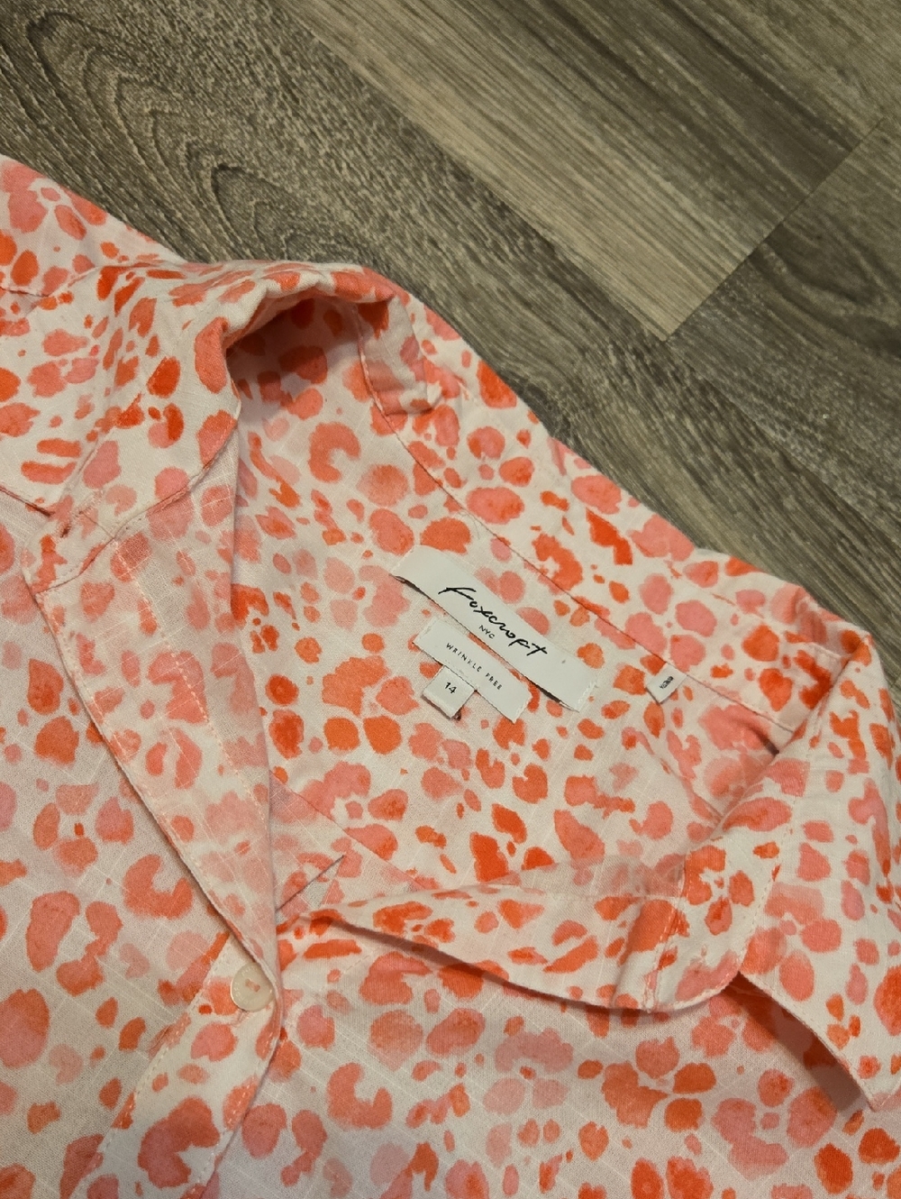 Foxcroft Pink And White Button-up Shirt Size 14 - Picture 2 of 3